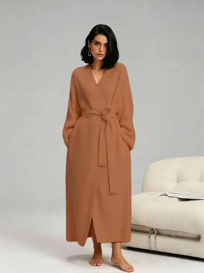 ☁️ Women’s Long Double‑Sided Fleece Robe, Warm Plush Winter Loungewear