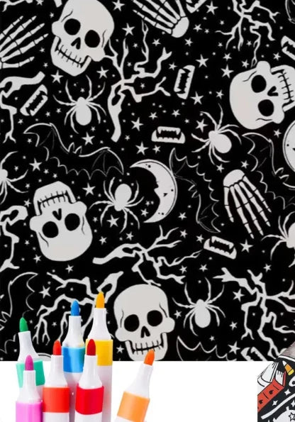 ☁️ Doodle Coloring Blanket 150cm, Includes 24 Markers