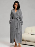 ☁️ Women’s Long Double‑Sided Fleece Robe, Warm Plush Winter Loungewear