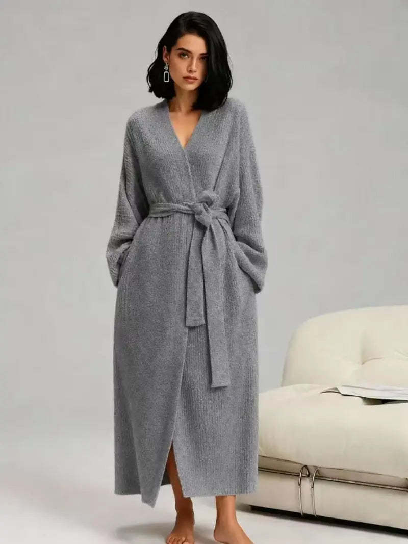 ☁️ Women’s Long Double‑Sided Fleece Robe, Warm Plush Winter Loungewear
