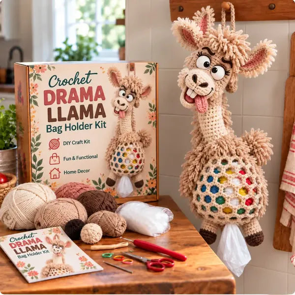 🧶 Cute Animal Bag Holder Crochet DIY Kit | Hanging Storage Craft