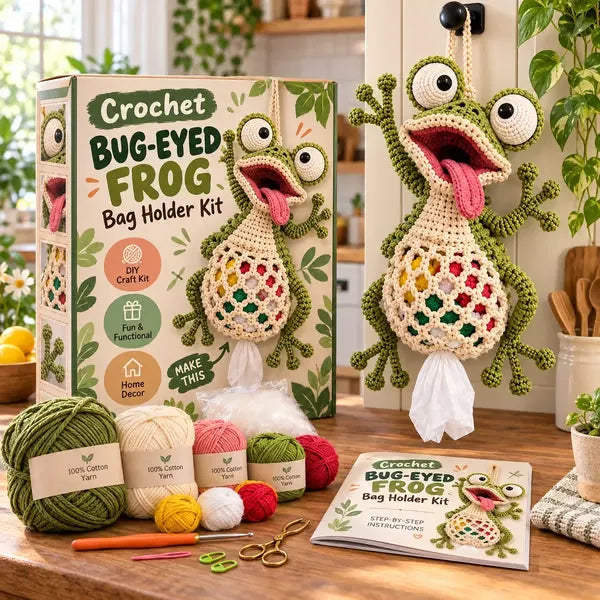 🧶 Cute Animal Bag Holder Crochet DIY Kit | Hanging Storage Craft