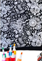 ☁️ Doodle Coloring Blanket 150cm, Includes 24 Markers