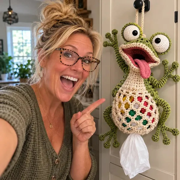 🧶 Cute Animal Bag Holder Crochet DIY Kit | Hanging Storage Craft