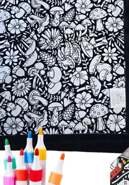 ☁️ Doodle Coloring Blanket 150cm, Includes 24 Markers
