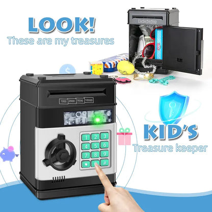 Electronic ATM Piggy Bank Password Lock Auto Bill Slot Large Capacity For Adults Boys Girls
