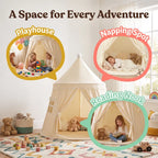 Kids Castle Teepee Tent, Foldable Indoor Outdoor Playhouse for Ages 3+