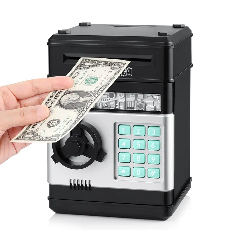 Electronic ATM Piggy Bank Password Lock Auto Bill Slot Large Capacity For Adults Boys Girls