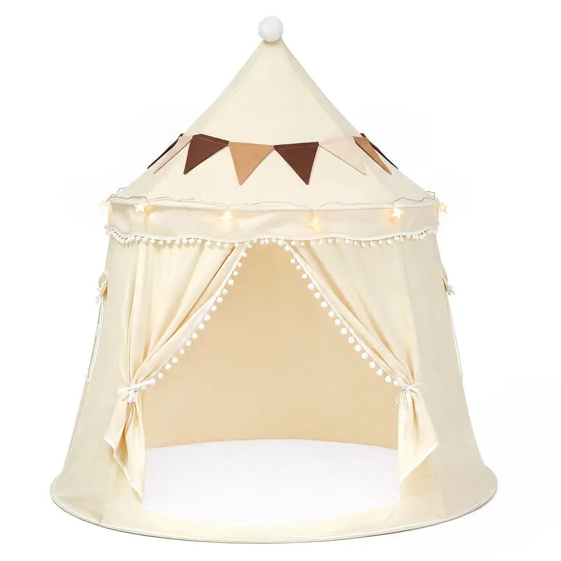 Kids Castle Teepee Tent, Foldable Indoor Outdoor Playhouse for Ages 3+