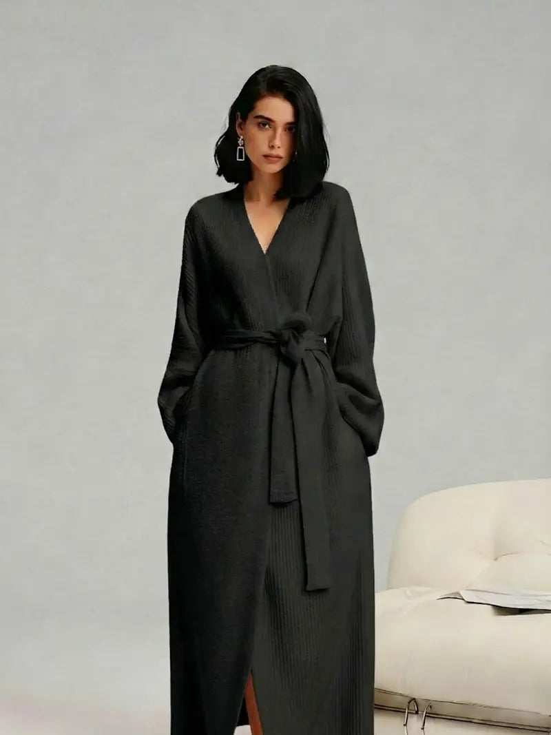 ☁️ Women’s Long Double‑Sided Fleece Robe, Warm Plush Winter Loungewear