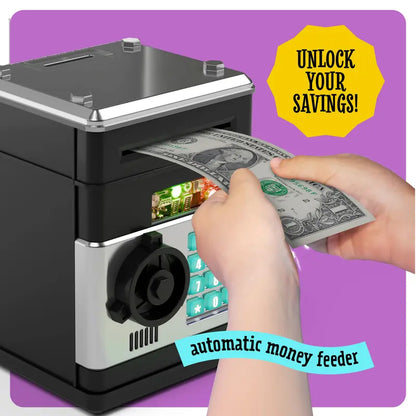 Electronic ATM Piggy Bank Password Lock Auto Bill Slot Large Capacity For Adults Boys Girls
