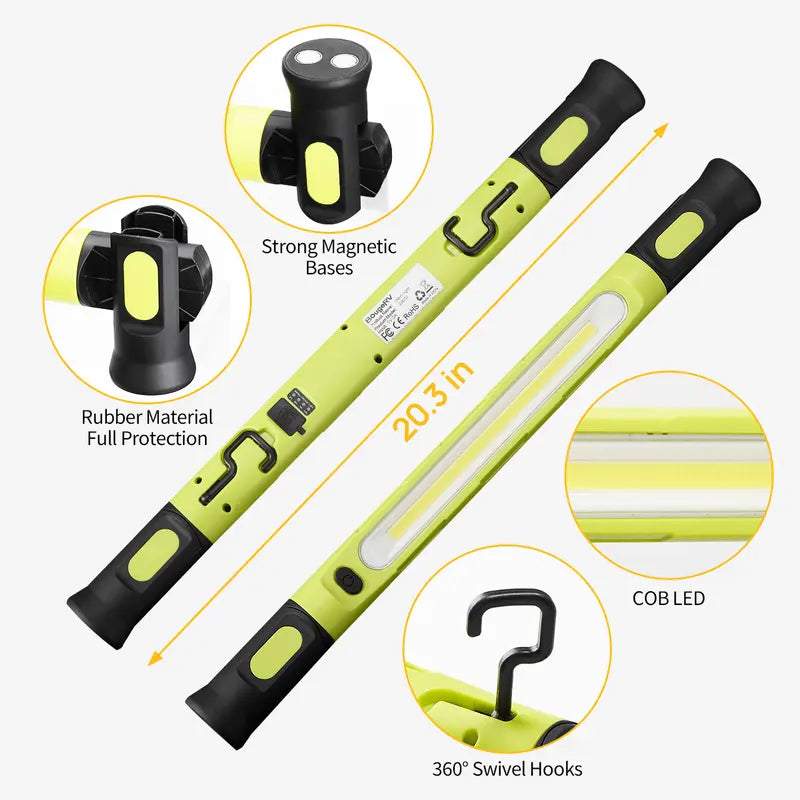 Hood Work Light Bar  3000LM LED Magnetic 5200mAh Rechargeable