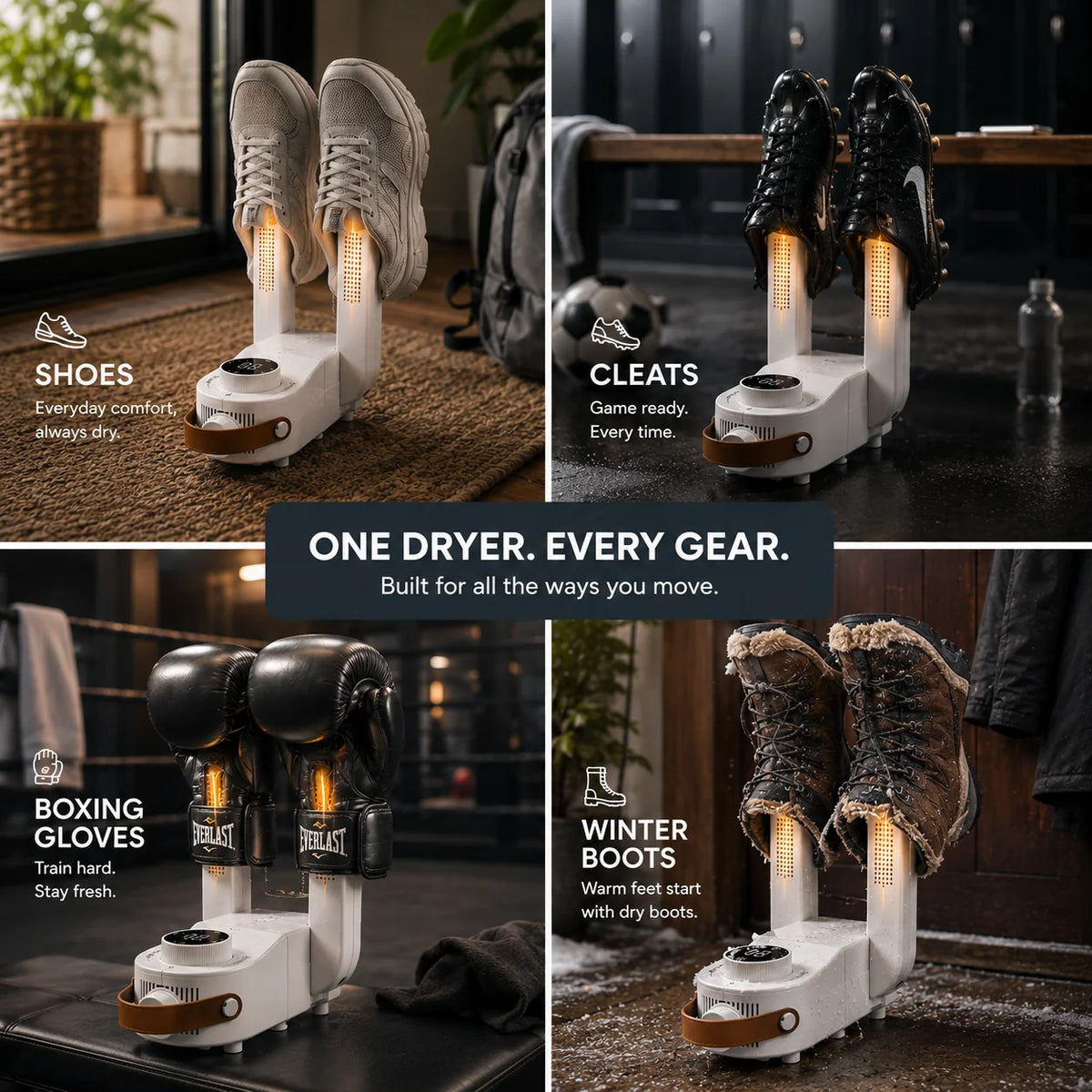☁️ Shoe Dryer: Dry, Freshen & Deodorize Footwear, Safe Shoe Drying Heater