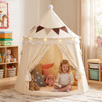 Kids Castle Teepee Tent, Foldable Indoor Outdoor Playhouse for Ages 3+