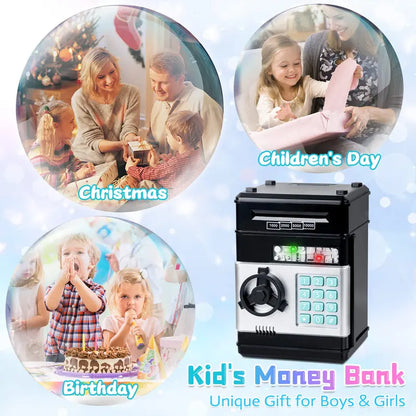 Electronic ATM Piggy Bank Password Lock Auto Bill Slot Large Capacity For Adults Boys Girls