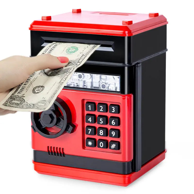 Electronic ATM Piggy Bank Password Lock Auto Bill Slot Large Capacity For Adults Boys Girls