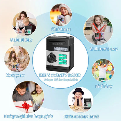 Electronic ATM Piggy Bank Password Lock Auto Bill Slot Large Capacity For Adults Boys Girls