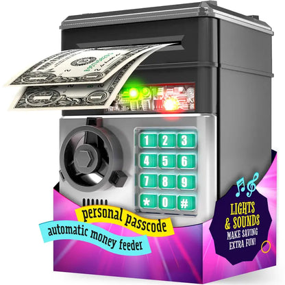Electronic ATM Piggy Bank Password Lock Auto Bill Slot Large Capacity For Adults Boys Girls