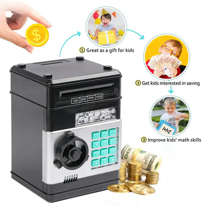 Electronic ATM Piggy Bank Password Lock Auto Bill Slot Large Capacity For Adults Boys Girls